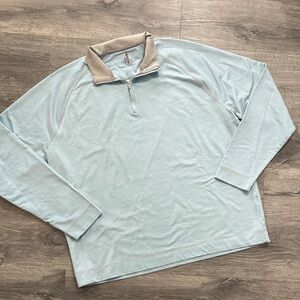 johnnie-o Light blue "Bannister" Heathered Quarter Zip Pullover Size XL